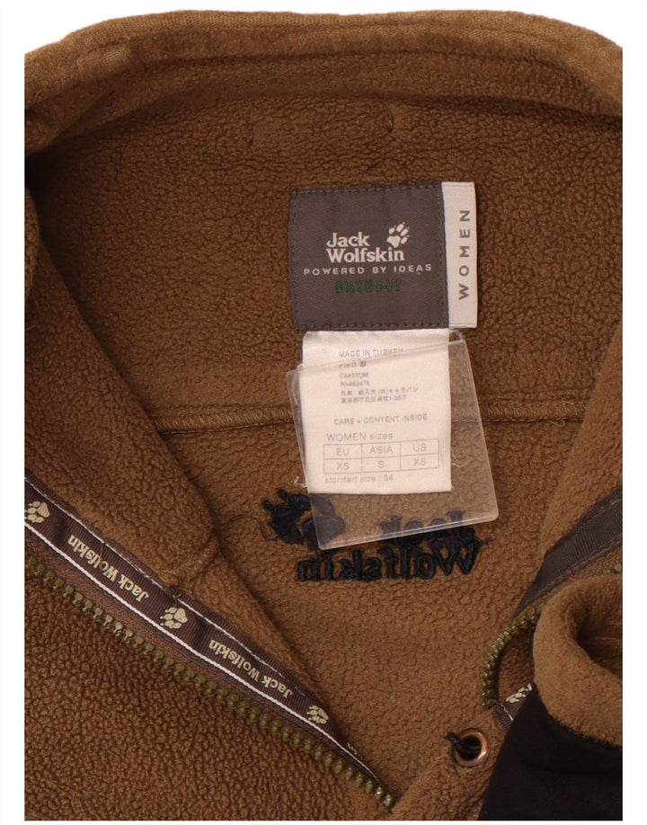 JACK WOLFSKIN Womens Oversized Fleece Jacket UK 6 XS Brown