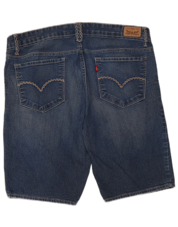 LEVI'S Womens Distressed Denim Bermuda Shorts US 13 Large W32  Blue Cotton