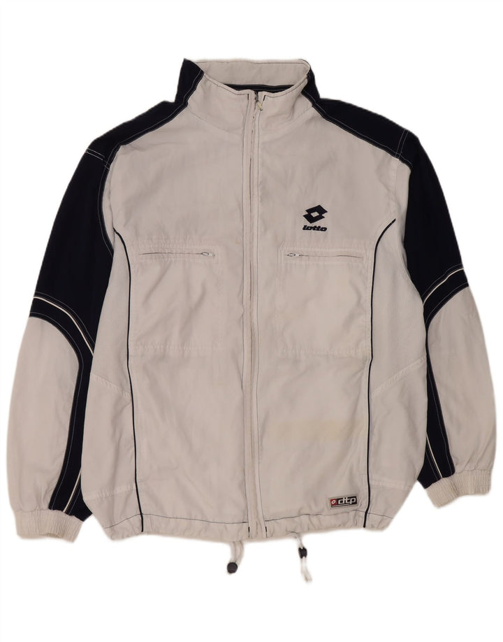 Lotto Mens Tracksuit Top Jacket XL White Colourblock Polyester