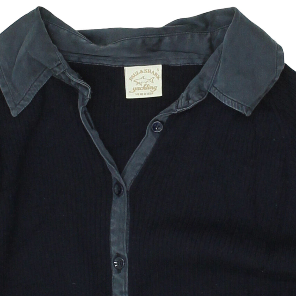 Paul & Shark Womens Navy Long Sleeve Knit Polo Shirt | Vintage High End Designer | Vintage Messina Hembry | Thrift | Second-Hand Messina Hembry | Used Clothing | Messina Hembry 