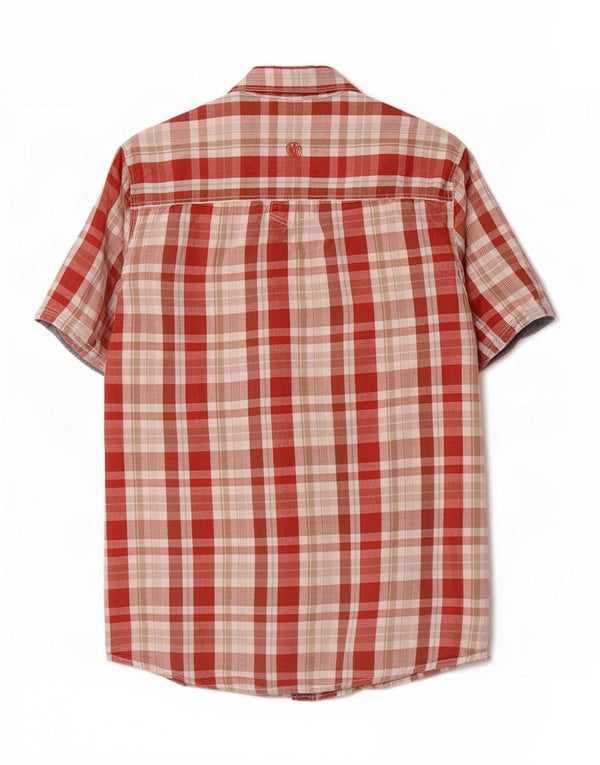 Fat Face Mens Short Sleeve Shirt Small Red Check Cotton