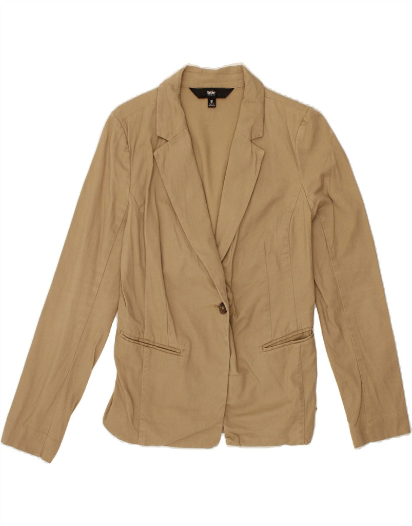 MOSSIMO Womens 1 Button Blazer Jacket US 8 Medium Beige Cotton Vintage Mossimo and Second-Hand Mossimo from Messina Hembry 