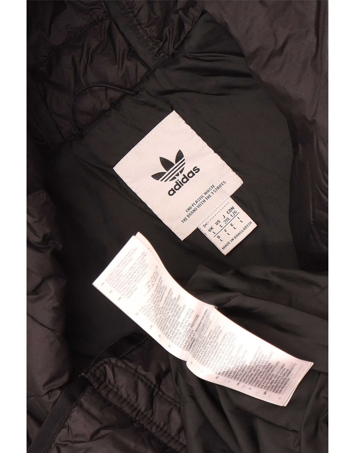Adidas Mens Hooded Padded Jacket UK 40 Large Black Polyamide