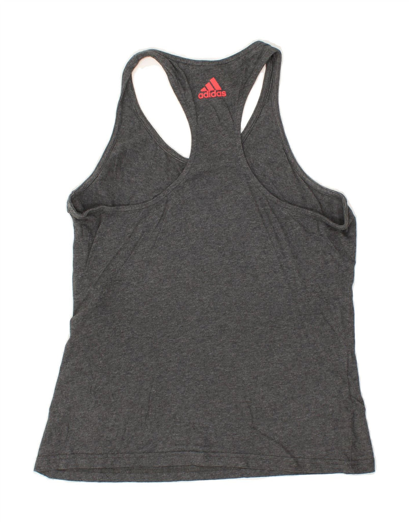 ADIDAS Womens Graphic Vest Top UK 12 Medium Grey | Vintage Adidas | Thrift | Second-Hand Adidas | Used Clothing | Messina Hembry 