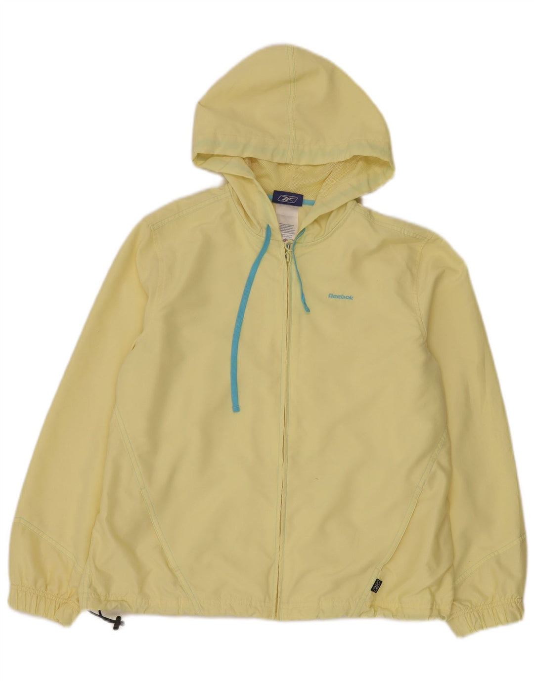 Reebok Womens Hooded Rain Jacket UK 14 Large Yellow Polyester