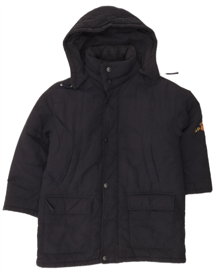 Bush Mens Hooded Padded Jacket UK 44 2XL Navy Blue