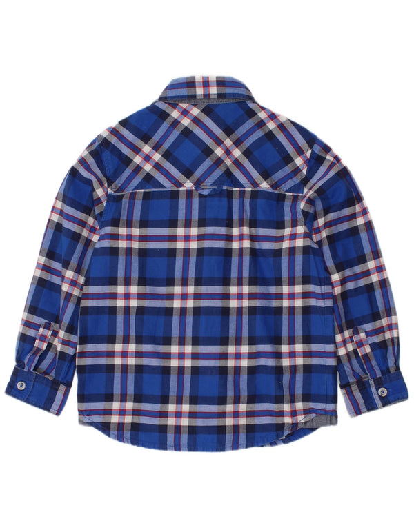 Timberland Boys Flannel Shirt 3-4 Years Blue Check Cotton