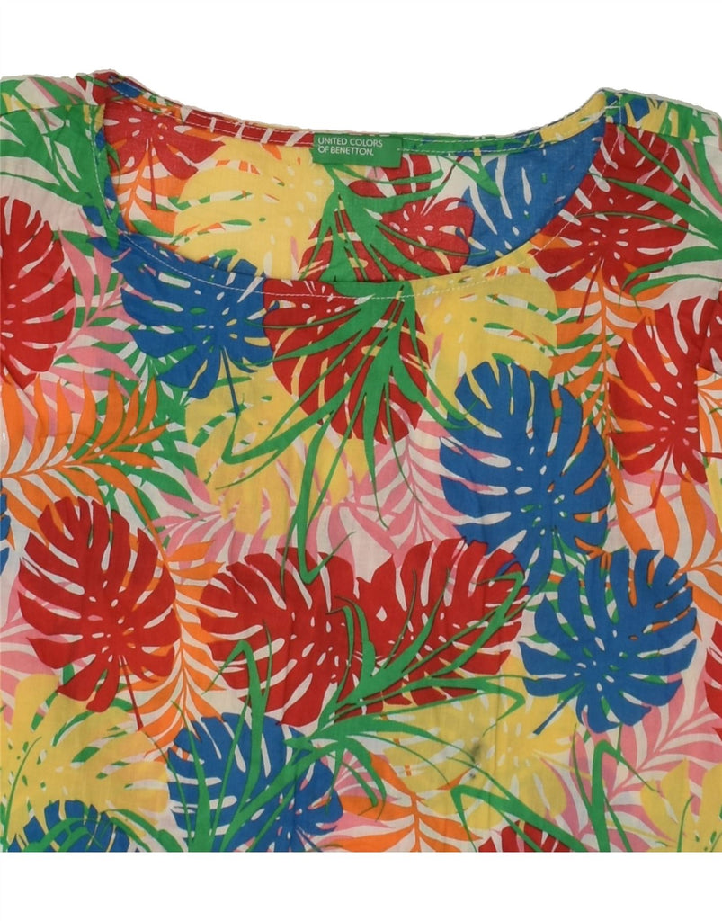 BENETTON Womens Blouse Top UK 14 Large Multicoloured Floral | Vintage Benetton | Thrift | Second-Hand Benetton | Used Clothing | Messina Hembry 