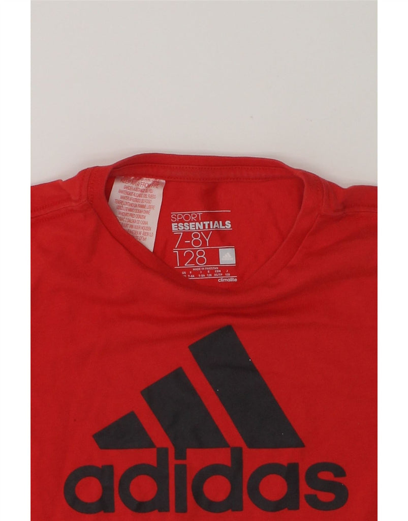 ADIDAS Boys Climalite Graphic T-Shirt Top 7-8 Years Red Cotton | Vintage Adidas | Thrift | Second-Hand Adidas | Used Clothing | Messina Hembry 