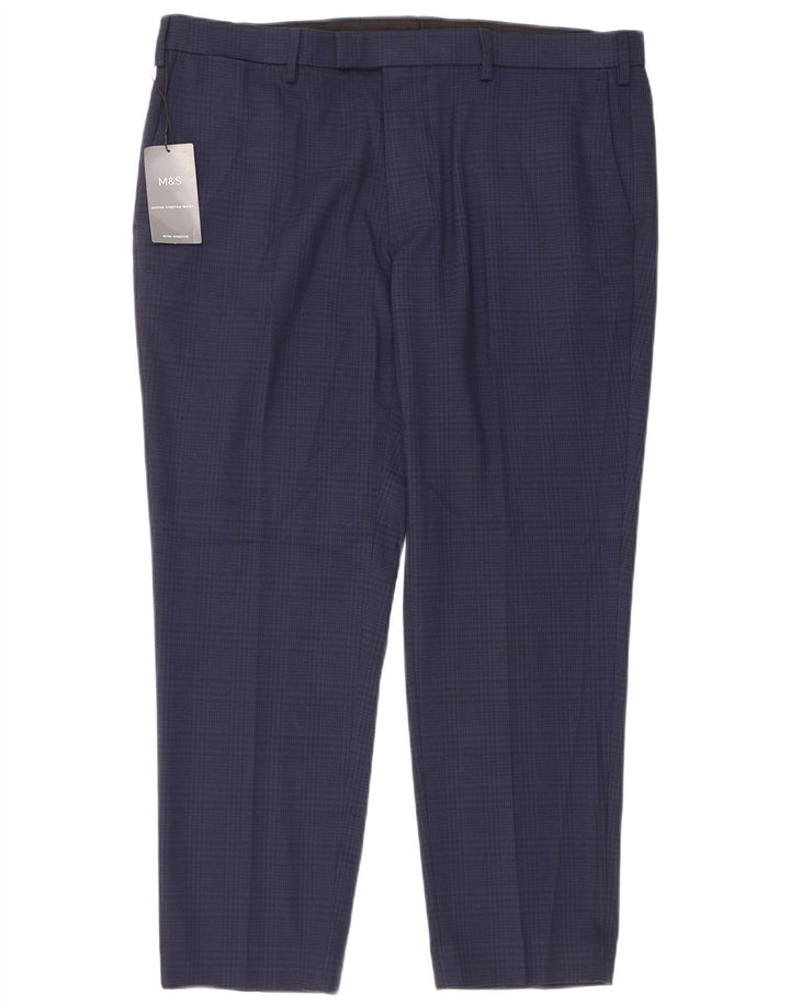Marks & Spencer Mens Tailored Fit Suit Trousers W40 L29 Navy Blue