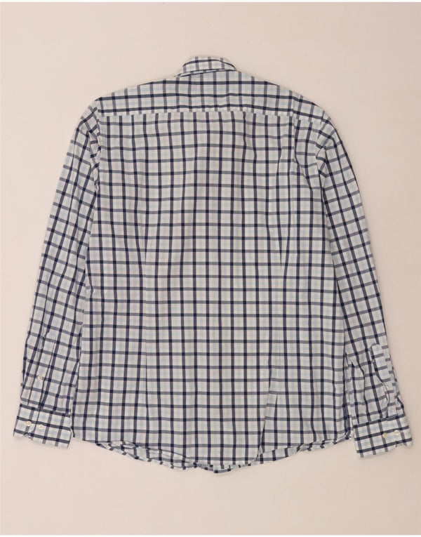 Barbour Mens Shirt Large Blue Check Cotton