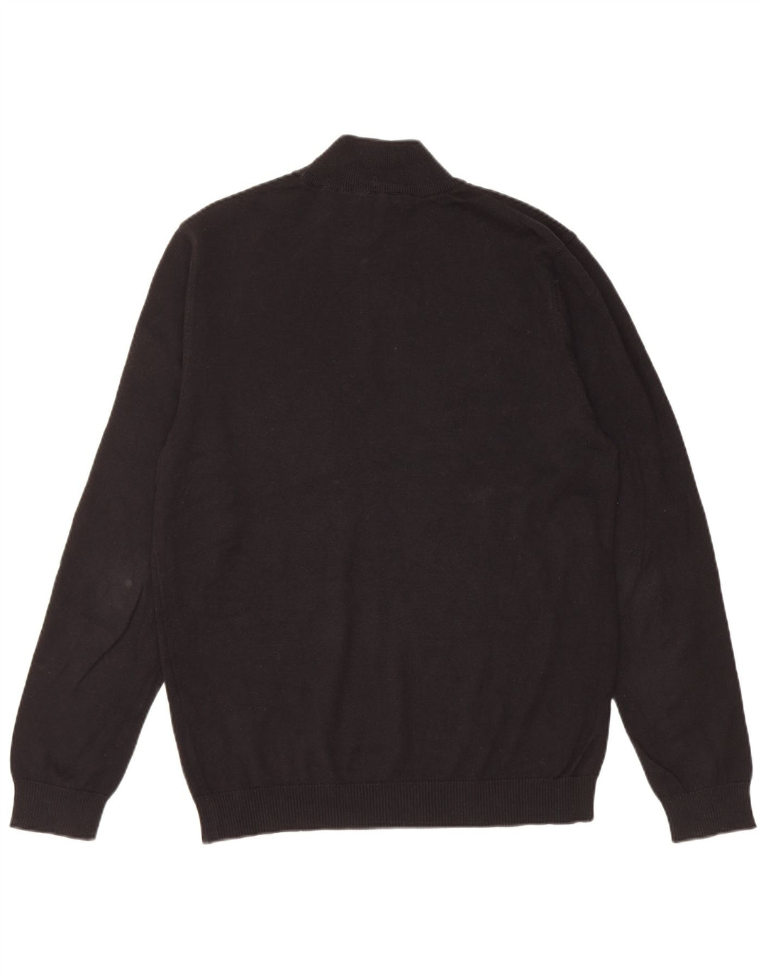 PIERRE CARDIN Mens Turtle Neck Jumper Sweater Large Black Cotton