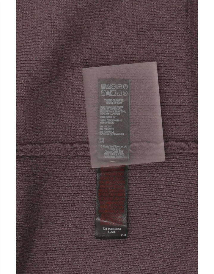 Marks & Spencer Womens Longline Open Cardigan Sweater UK 14 Large Grey