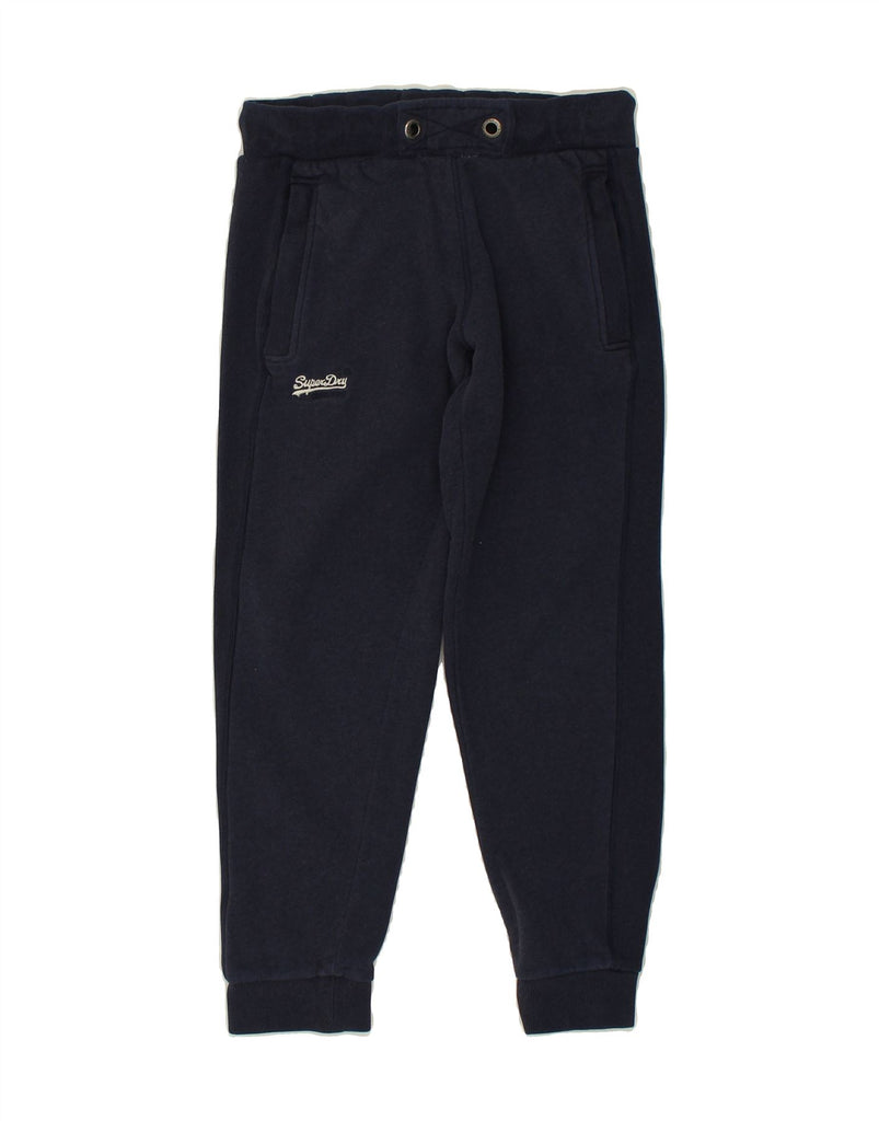 SUPERDRY Womens Tracksuit Trousers Joggers UK 10 Small Navy Blue Cotton | Vintage Superdry | Thrift | Second-Hand Superdry | Used Clothing | Messina Hembry 