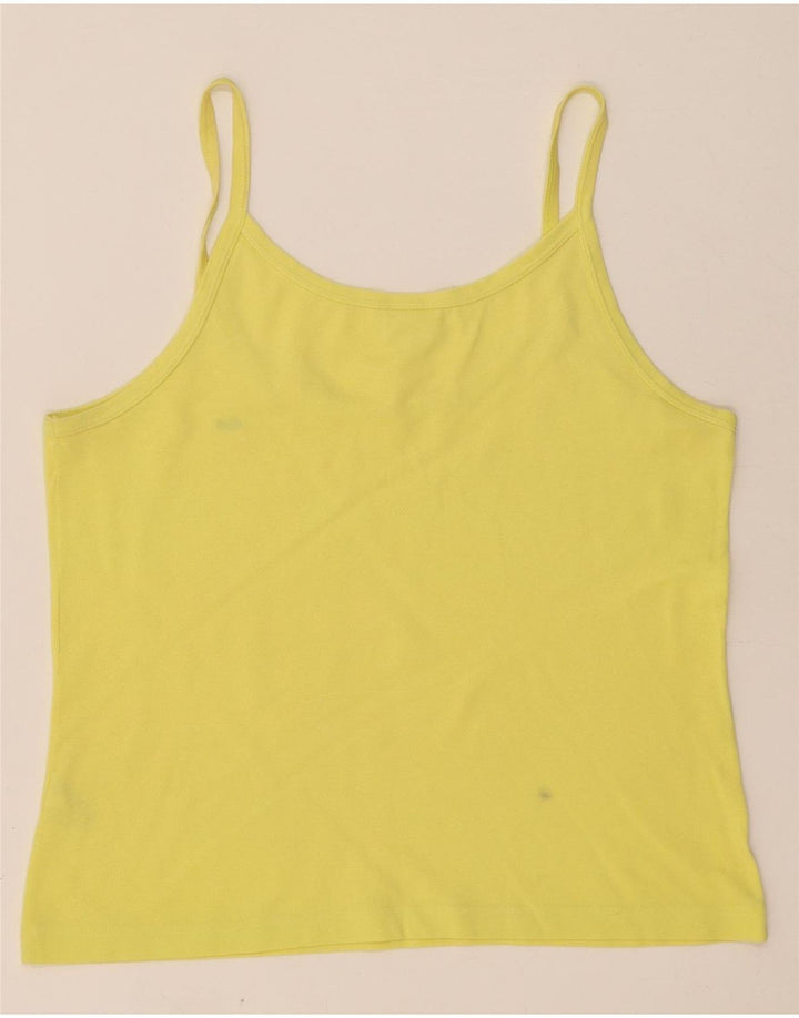 Lacoste Womens Cami Top Size 42 Large Yellow Cotton