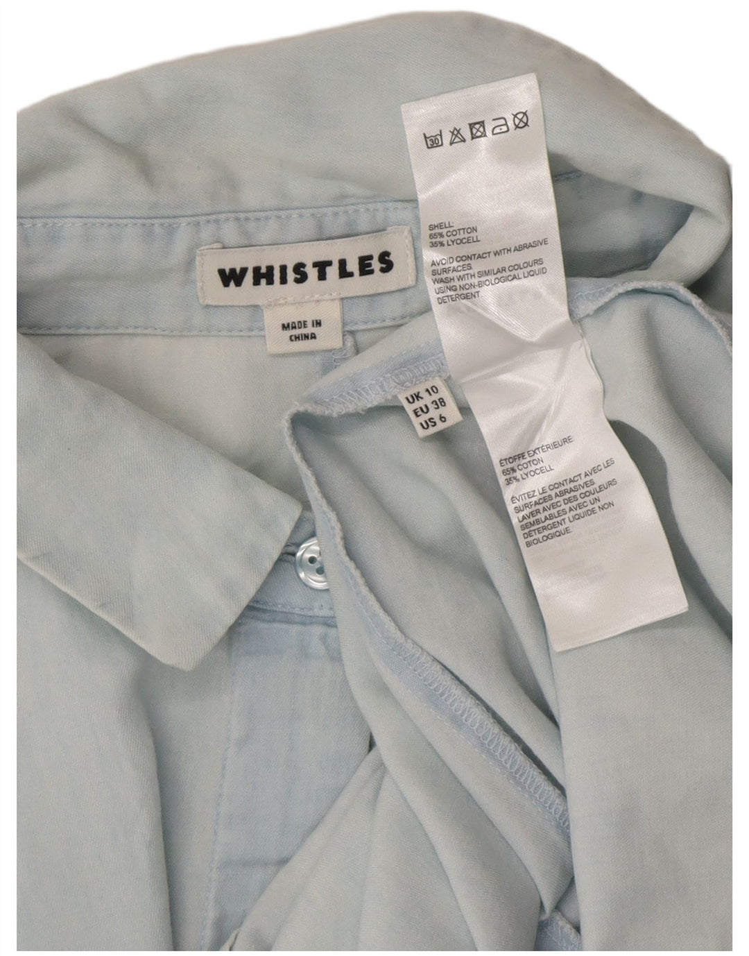 Whistles Womens Loose Fit Pullover Shirt Dress UK 10 Small Blue Cotton