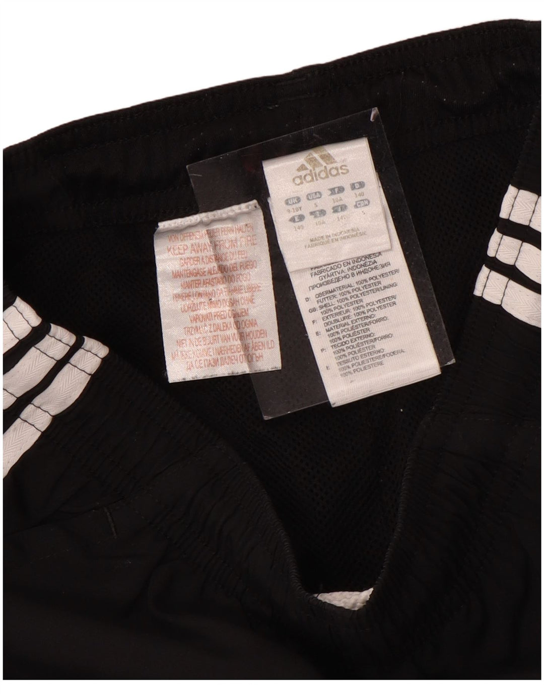 ADIDAS Boys Sport Shorts 9-10 Years  Black Polyester