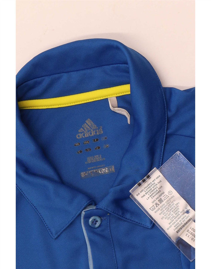 Adidas Mens Climalite Polo Shirt Small Blue Polyester