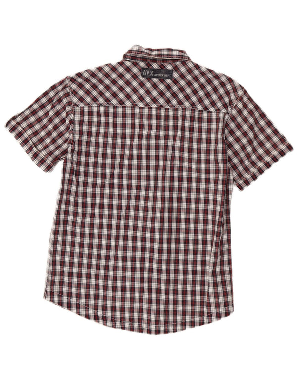 AVIREX Mens Short Sleeve Shirt Medium Red Check Cotton