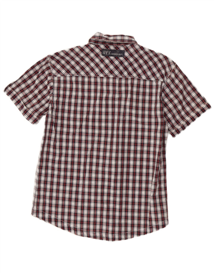 AVIREX Mens Short Sleeve Shirt Medium Red Check Cotton