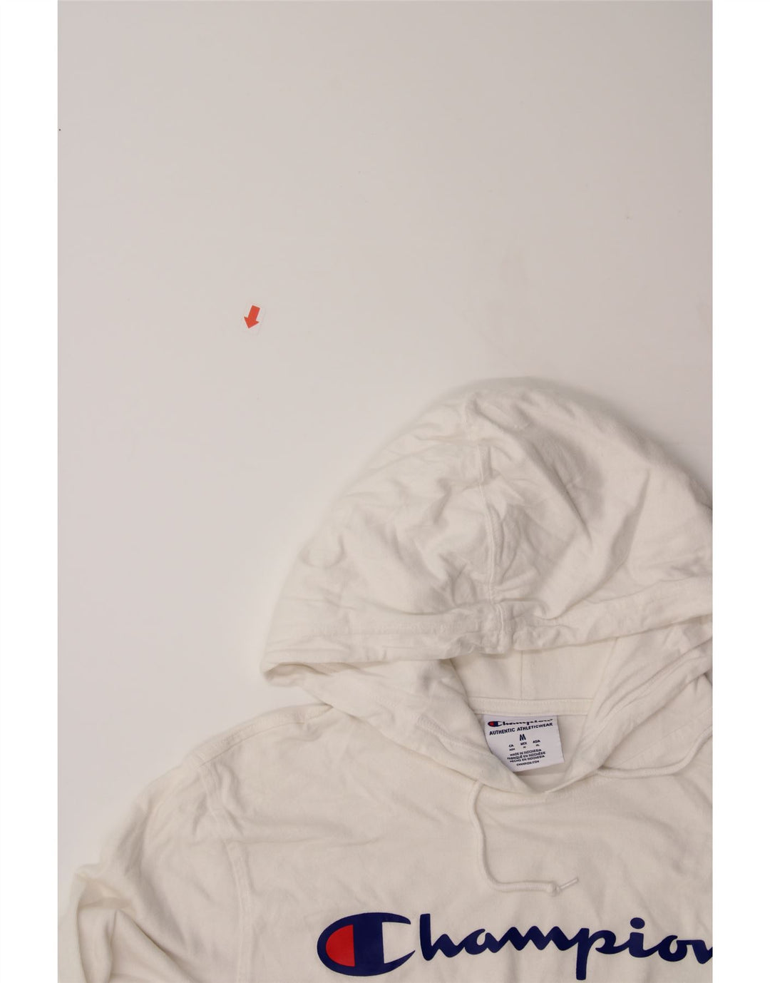 CHAMPION Mens Graphic Hoodie Jumper Medium White Cotton Vintage Champion and Second-Hand Champion from Messina Hembry 