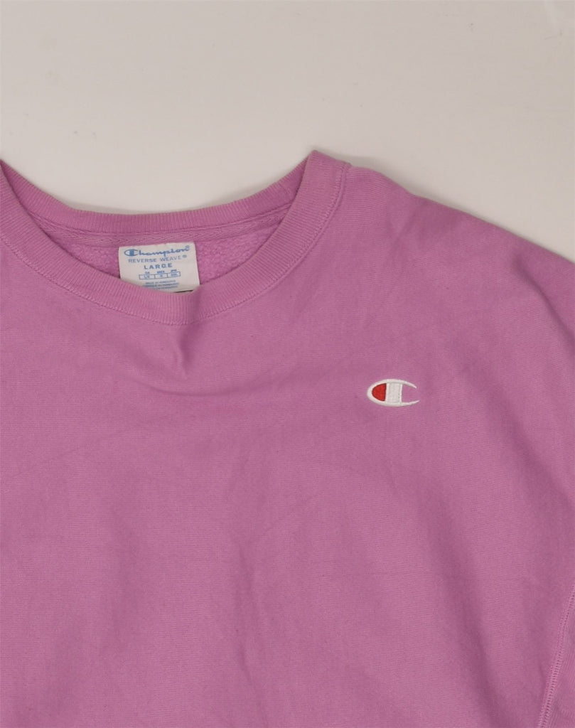 CHAMPION Womens Sweatshirt Jumper UK 16 Large Purple Cotton | Vintage Champion | Thrift | Second-Hand Champion | Used Clothing | Messina Hembry 