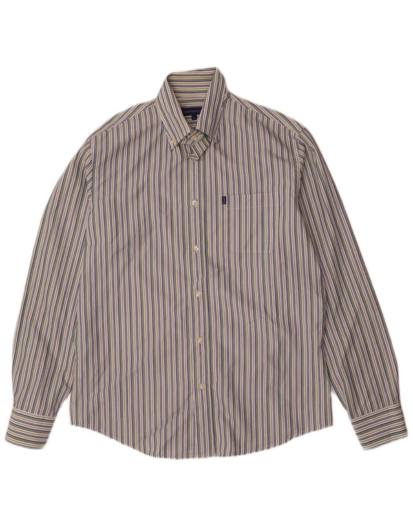 Trussardi Jeans Mens Shirt Large Multicoloured Striped Cotton