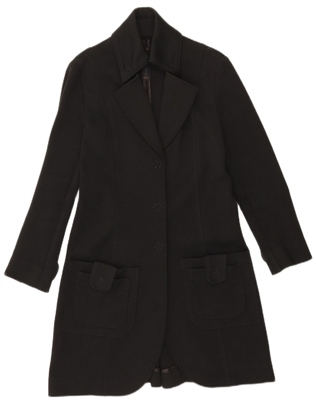 Einstein Womens Overcoat UK 14 Large Black Wool