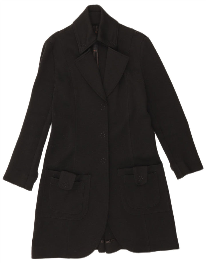 Einstein Womens Overcoat UK 14 Large Black Wool