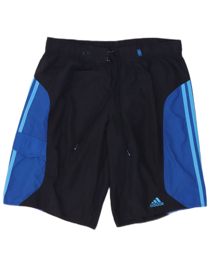 Adidas Mens Cargo Swimming Shorts Medium Navy Blue Colourblock Nylon