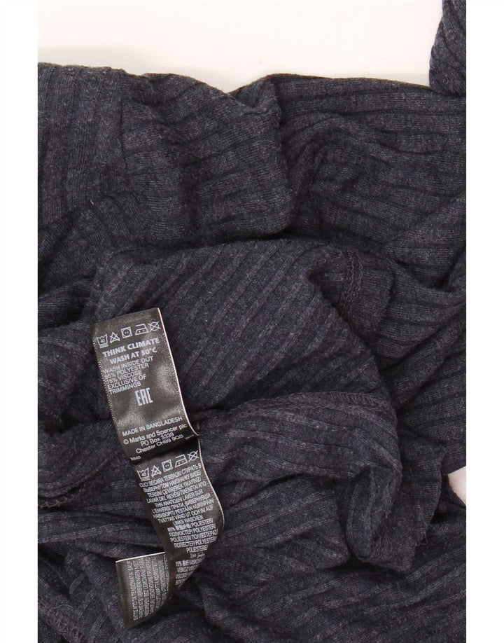 Marks & Spencer Womens Long Sleeve Basic Dress UK 16 Large Navy Blue