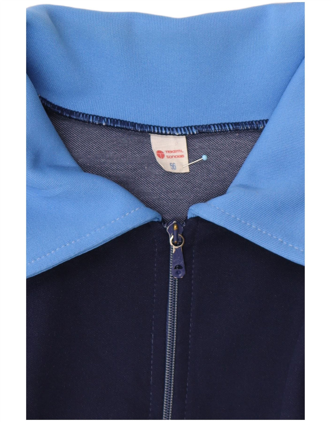 VINTAGE Mens Tracksuit Top Jacket EU 56 XL Blue Colourblock Retro