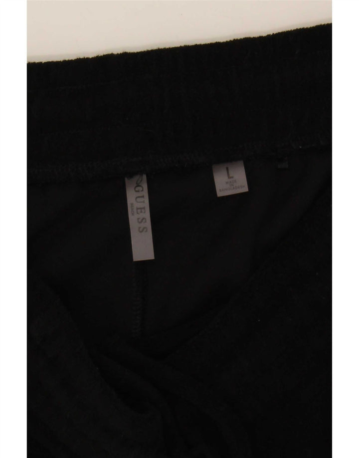 Guess Womens Sport Shorts UK 14 Large Black Cotton