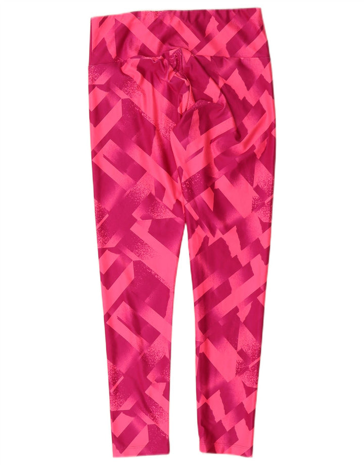 Puma Womens Leggings UK 12 Medium Pink Geometric