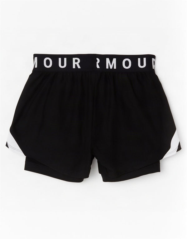 Under Armour Womens Graphic Sport Shorts UK 8 Small Black Colourblock