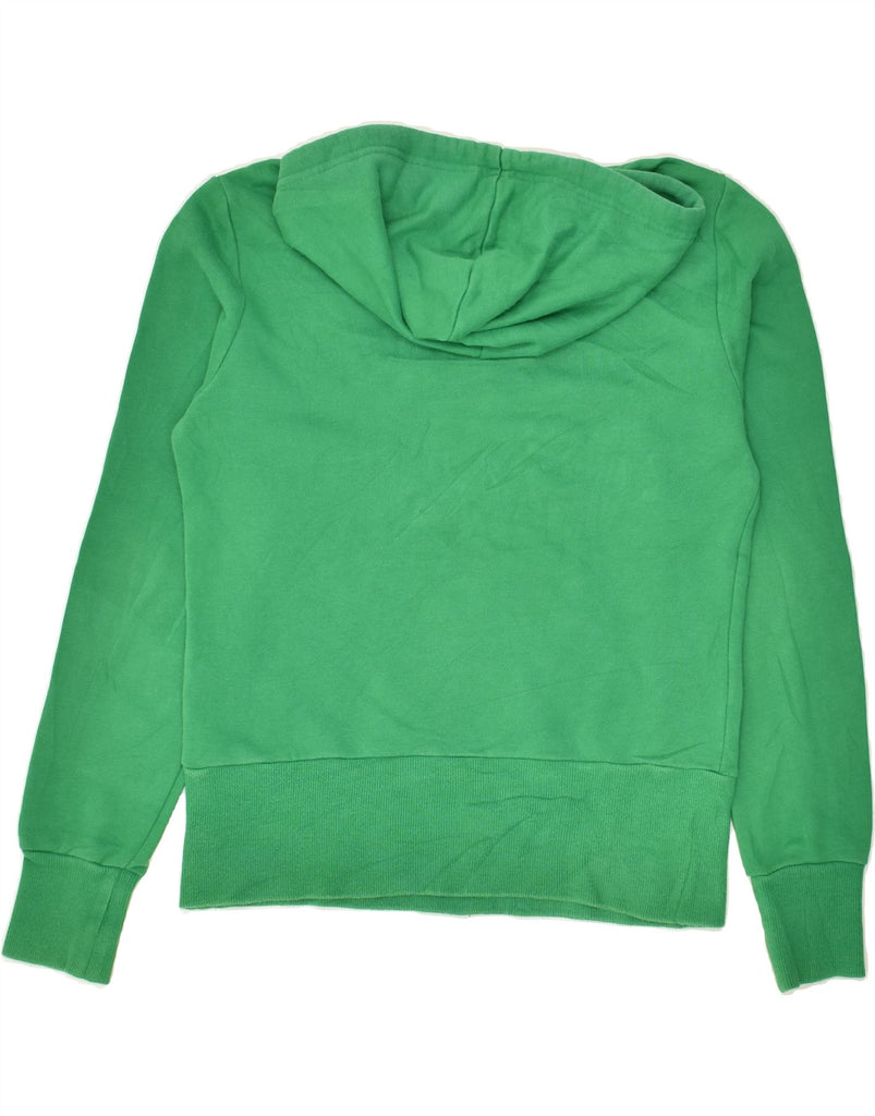 ADIDAS Womens Graphic Hoodie Jumper EU 40 Medium Green Cotton | Vintage Adidas | Thrift | Second-Hand Adidas | Used Clothing | Messina Hembry 