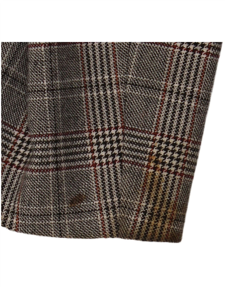 JIGSAW Womens Double Breasted Blazer Jacket UK 14 Large Grey Houndstooth