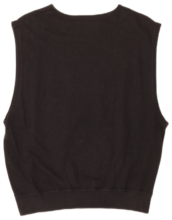 Champion Womens Graphic Sleeveless Sweatshirt Jumper UK 14 Medium Black