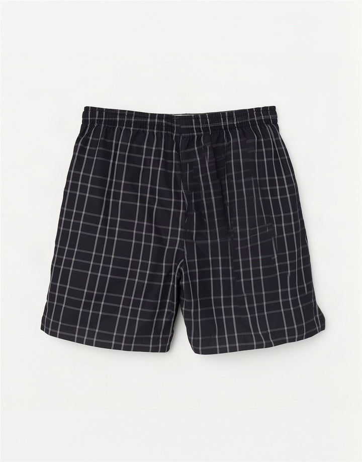 Umbro Mens Swimming Shorts Large Navy Blue Check Polyester