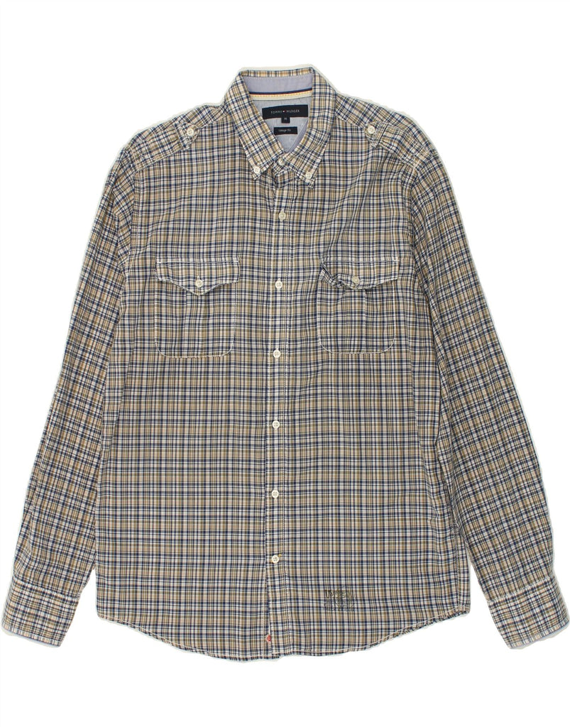 TOMMY HILFIGER Mens Vintage Fit Shirt Medium Green Check Cotton Vintage Tommy Hilfiger and Second-Hand Tommy Hilfiger from Messina Hembry 