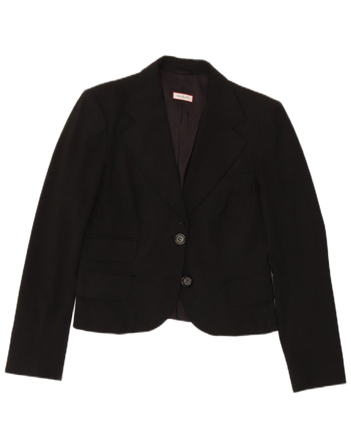 Max & Co. Womens 2 Button Blazer Jacket UK 10 Small  Black Polyester