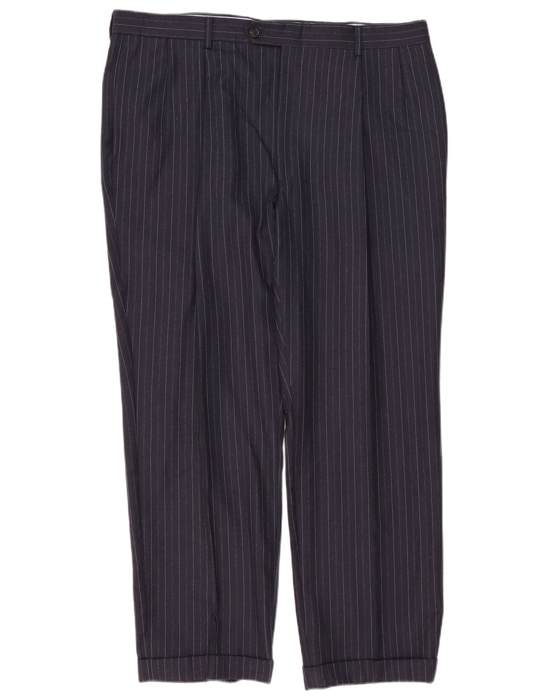 TOMMY HILFIGER Mens Pegged Suit Trousers W40 L30 Navy Blue Pinstripe Wool