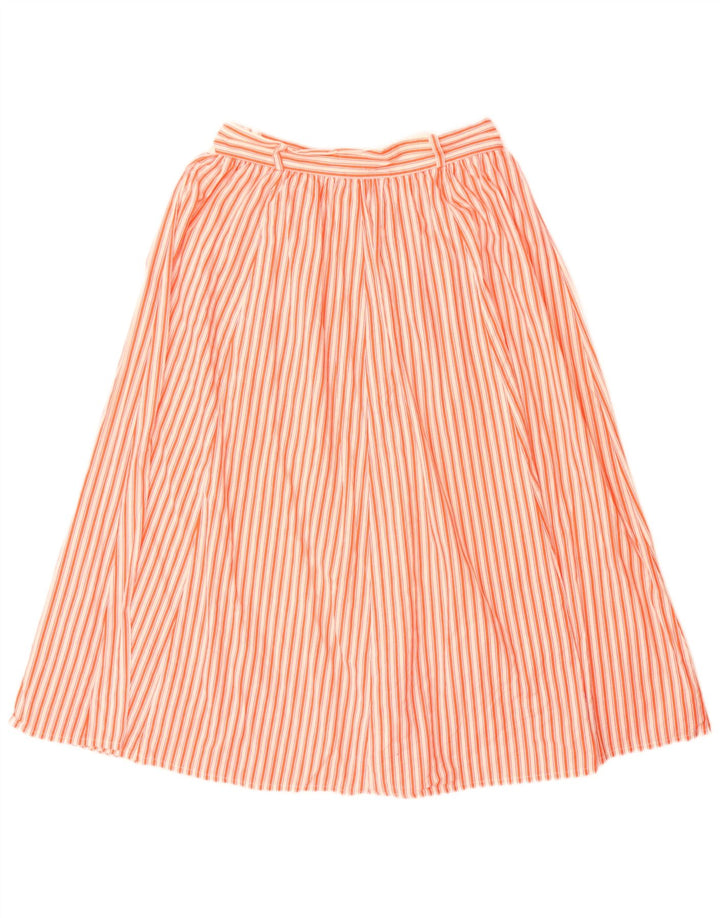 Cartoon Womens Midi Skirt EU 40 Medium W28 Orange Striped