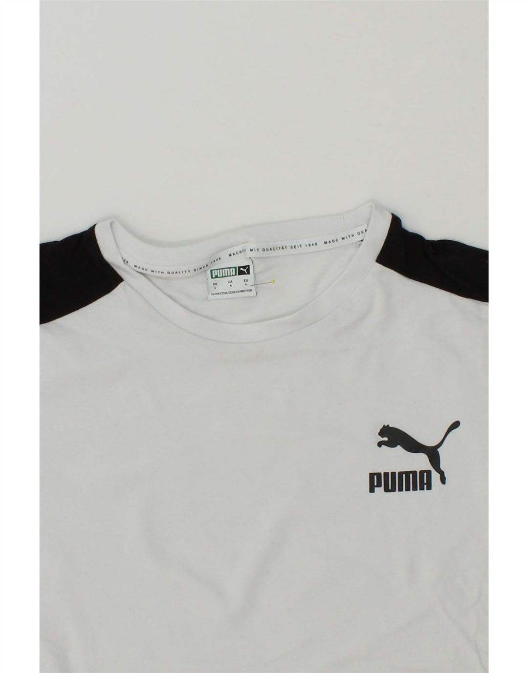 PUMA Mens T-Shirt Top Large White Cotton Vintage Puma and Second-Hand Puma from Messina Hembry 