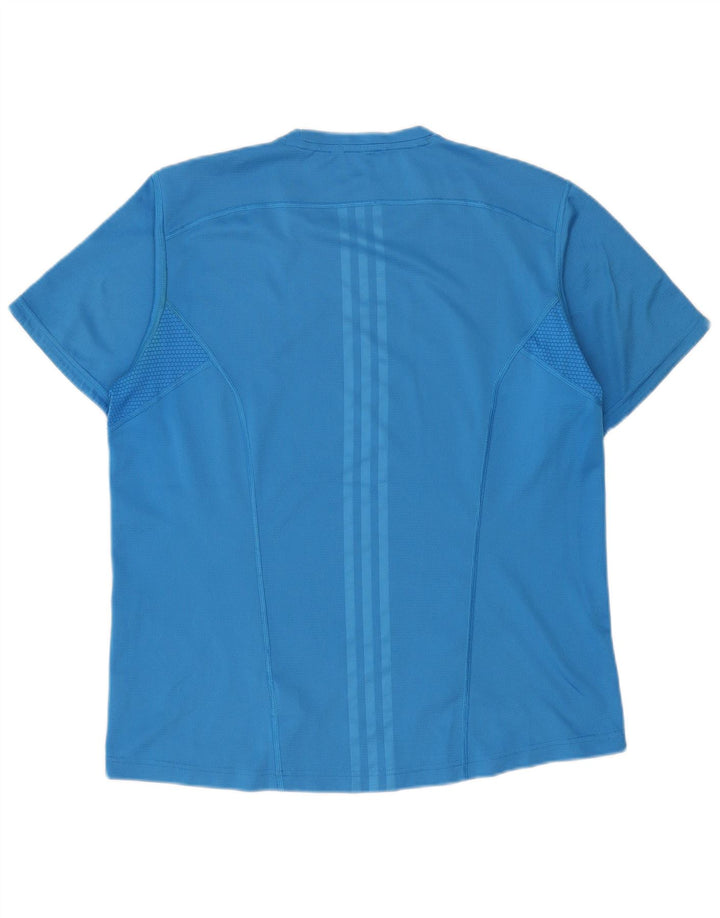 Adidas Mens T-Shirt Top Large Blue Polyester