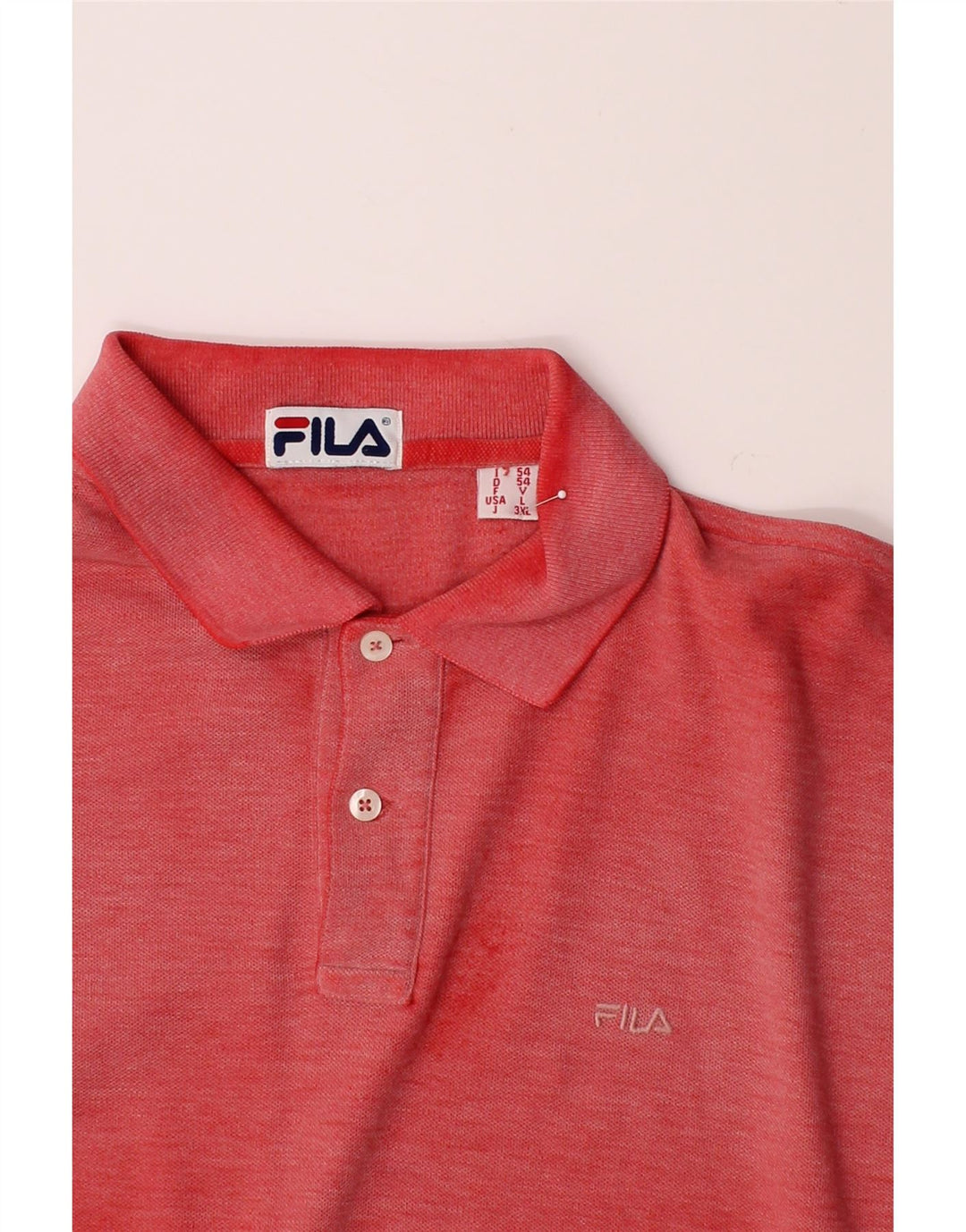 FILA Mens Polo Shirt IT 54 XL Red Cotton Vintage Fila and Second-Hand Fila from Messina Hembry 