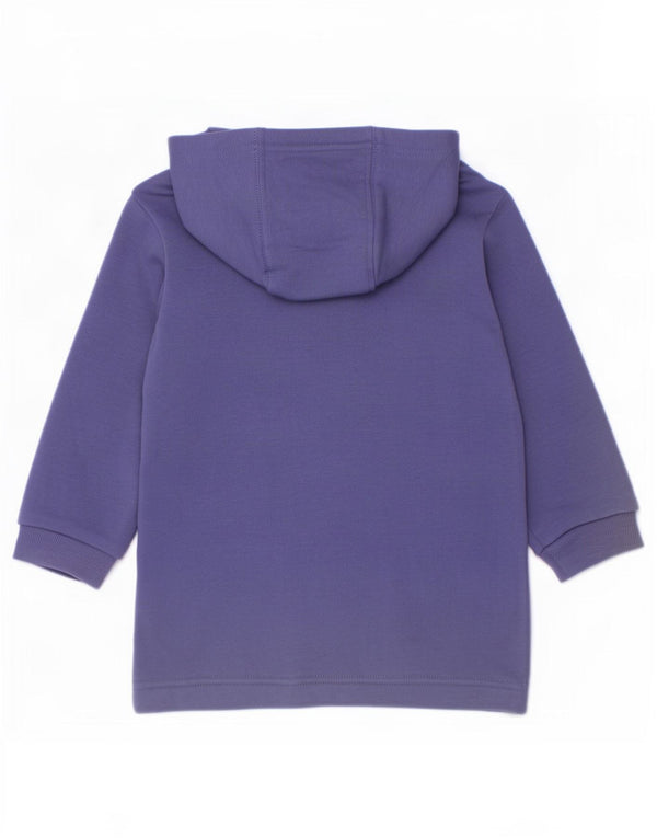 Adidas Baby Girls Graphic Hooded Jumper Dress 9-12 Months Purple Cotton