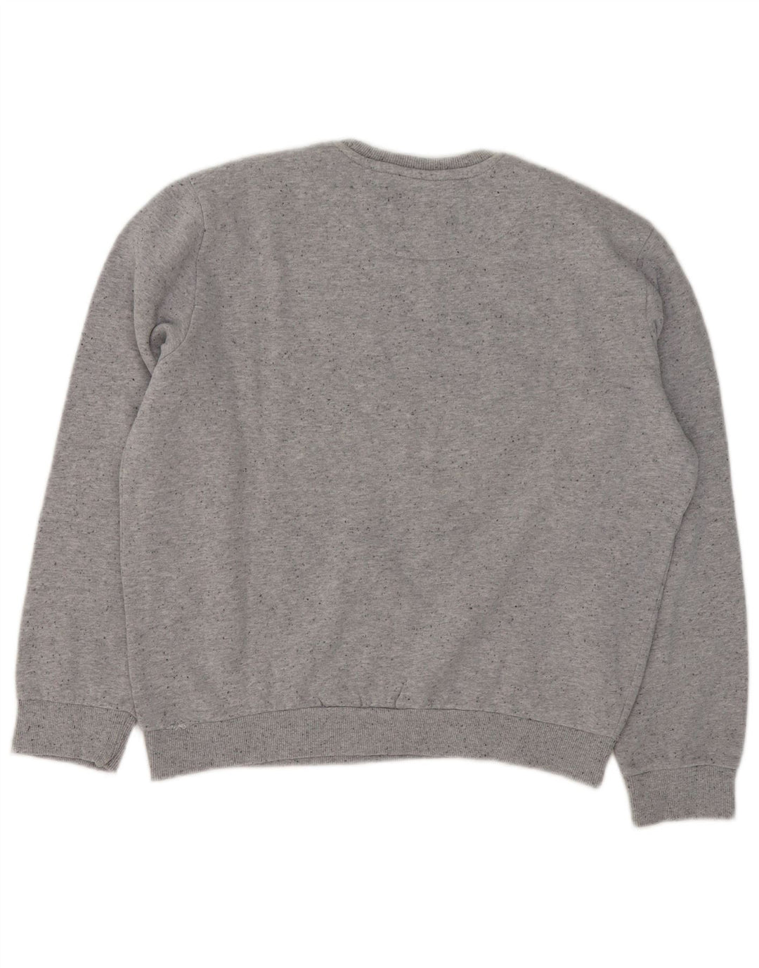 GAS Mens Graphic Sweatshirt Jumper Large Grey Flecked Cotton