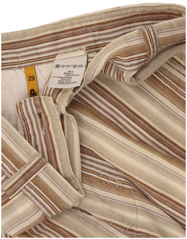 Meltin' Pot Womens Chino Shorts W29 Medium Multicoloured Striped Cotton