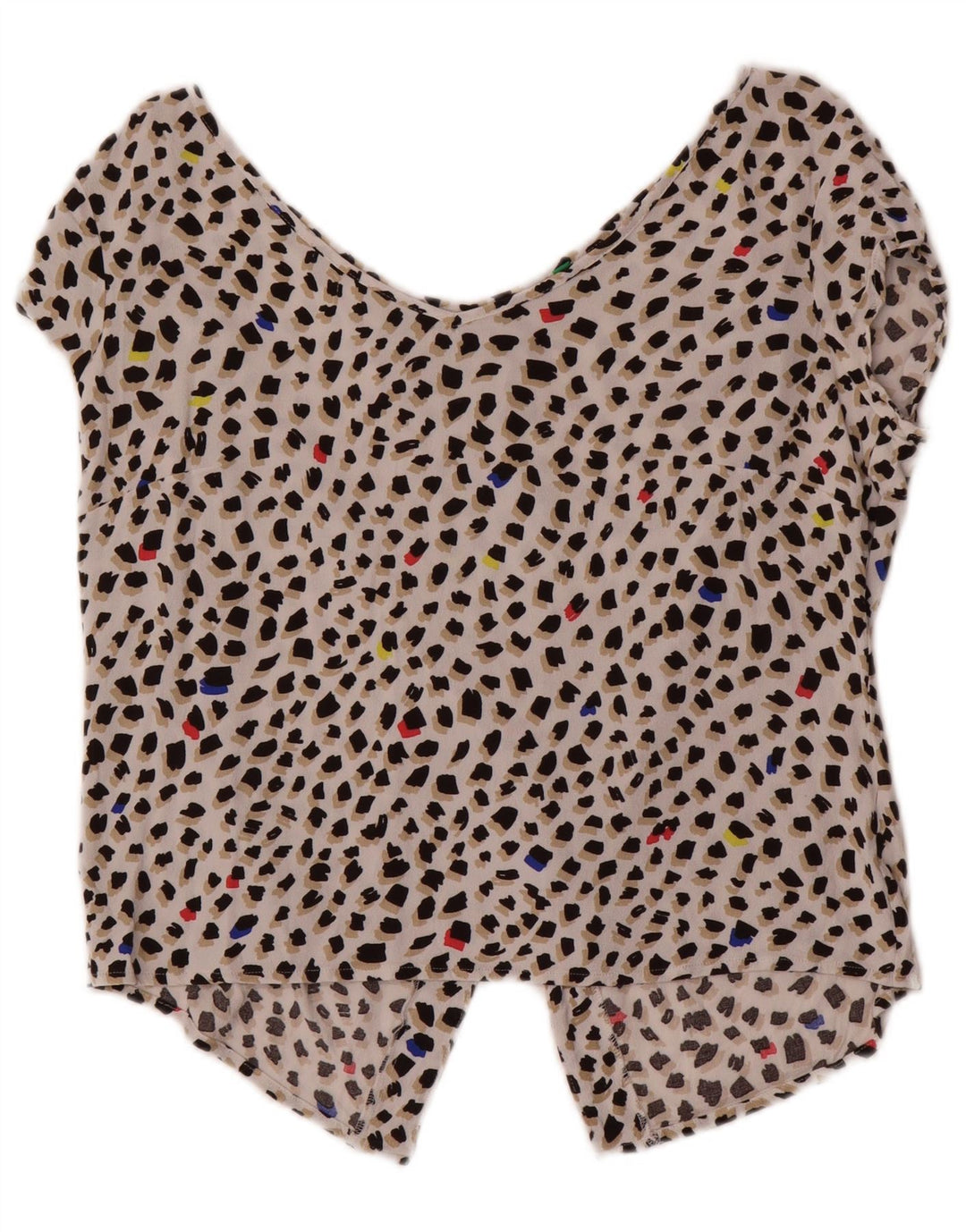Benetton Womens Blouse Top UK 16 Large Multicoloured Spotted
